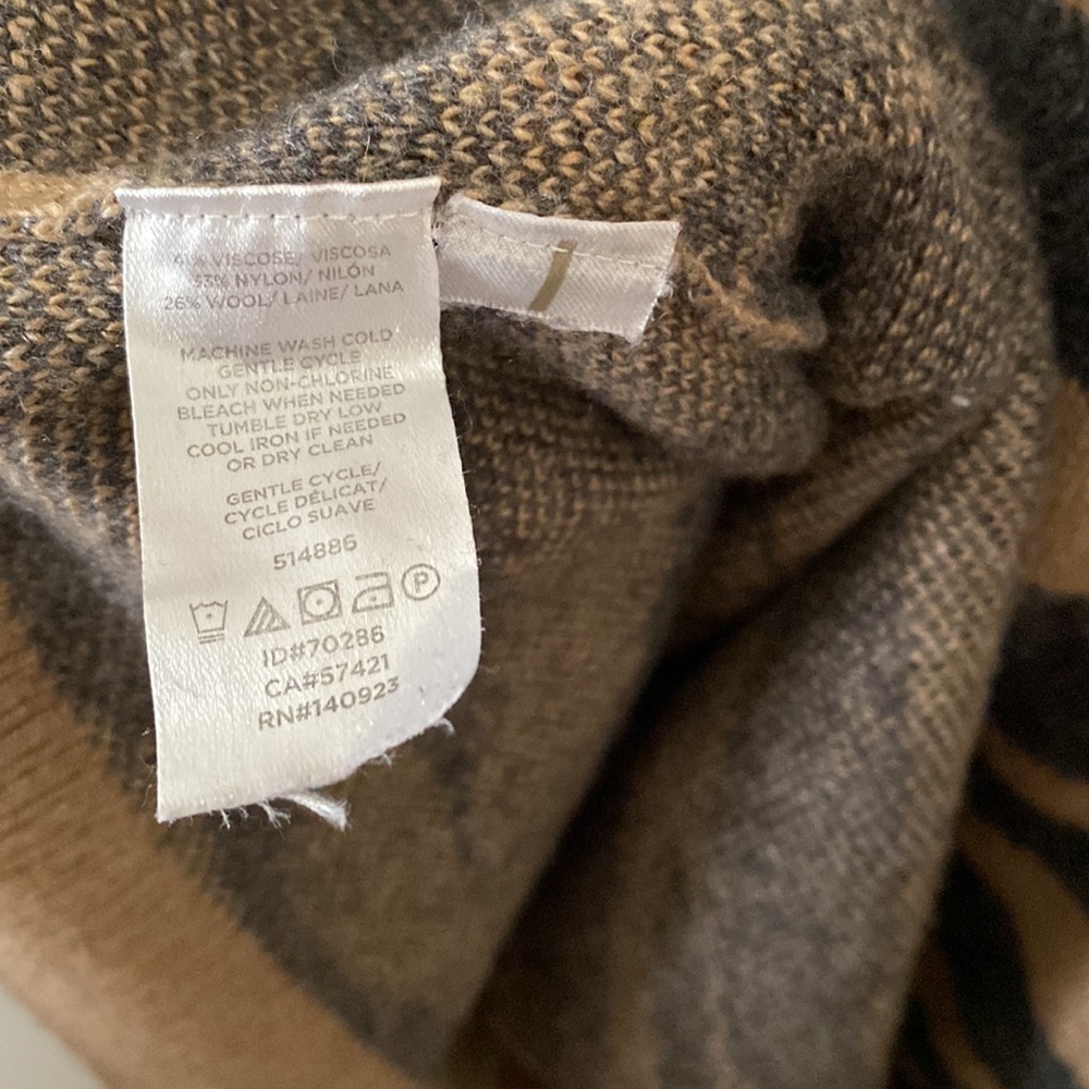 LOFT Zebra Print Pullover Sweater Tan and Black Plus Size 24/26 with Side Vents - Picture 5 of 7